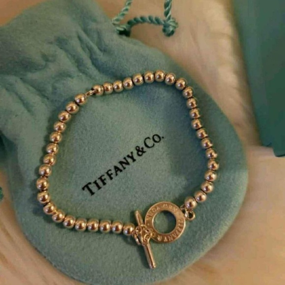 Authentic 925 Sterling Silver Tiffany beaded bracelet - Picture 1 of 4